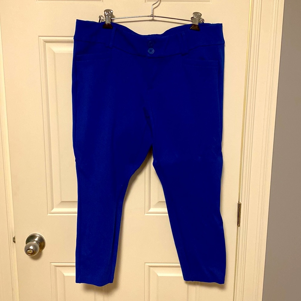 Size 16 Cobalt Blue Ankle Pants (Torrid)